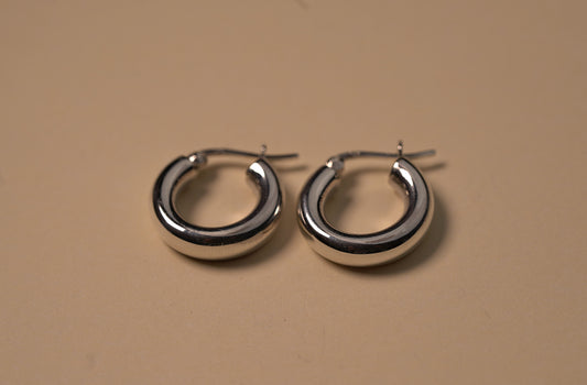 925 Sterling Silver Chunky Mini Hoop Earrings