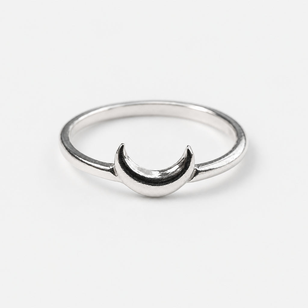 925 Sterling Silver Crescent Moon Ring
