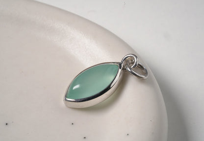 925 Sterling Silver Drop Shaped Natural Aquamarine Pendant