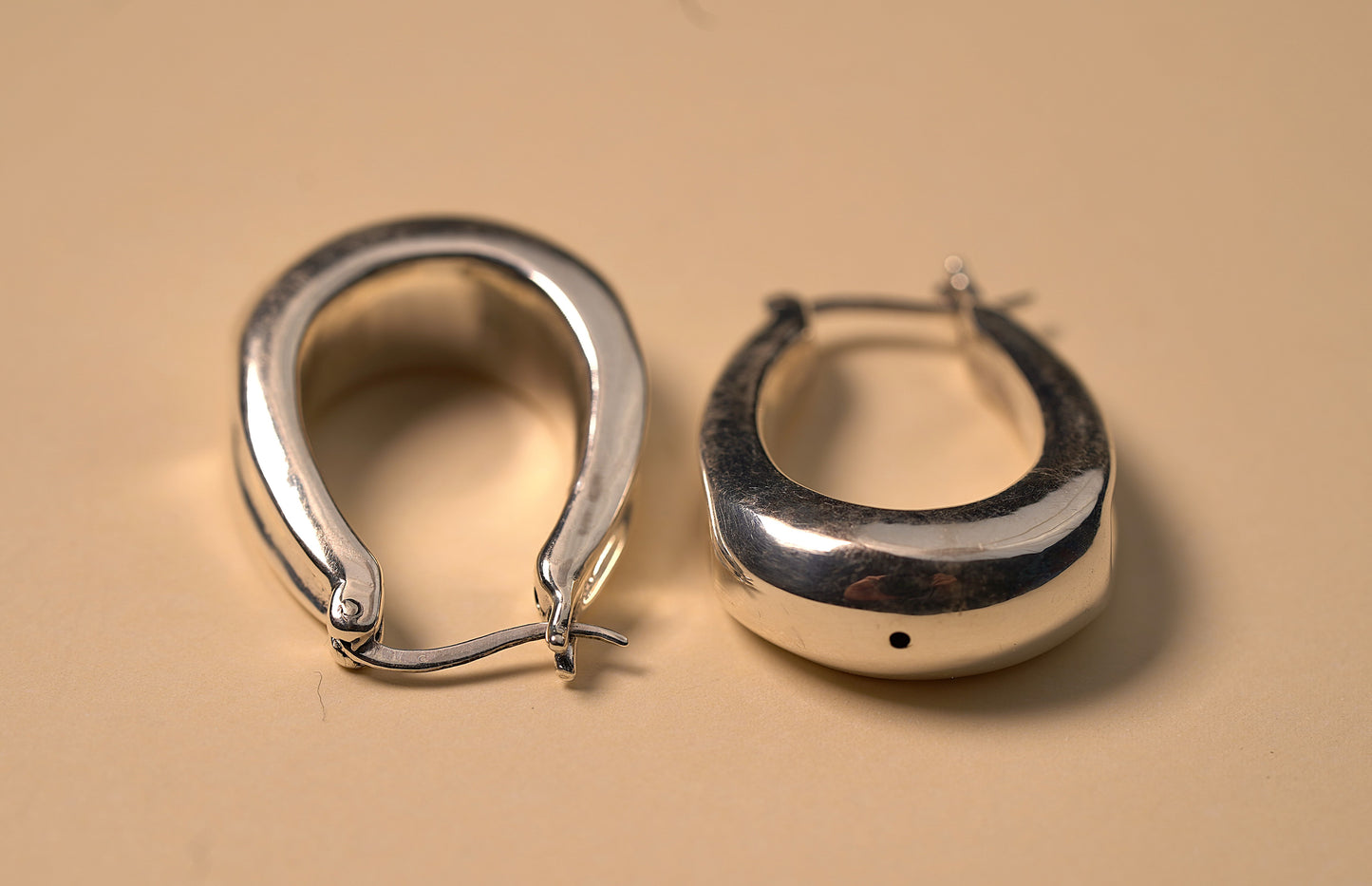 925 Sterling Silver Extra Chunky Oval Hoop Earrings