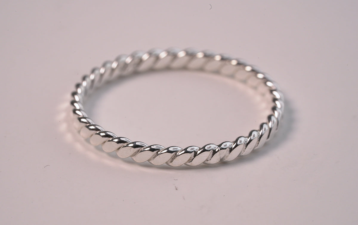 925 Sterling Silver Geometric Stack Ring