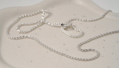 925 Sterling Silver Knitted Style Chain Necklace