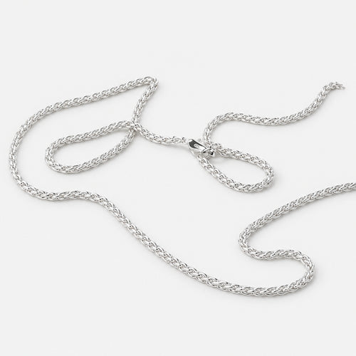 925 Sterling Silver Knitted Style Chain Necklace