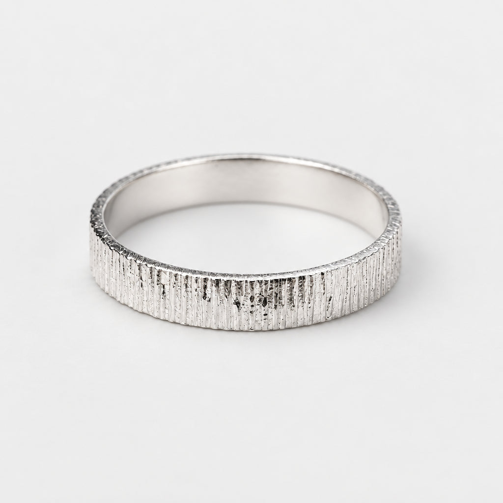 925 Sterling Silver Line Textured Ring