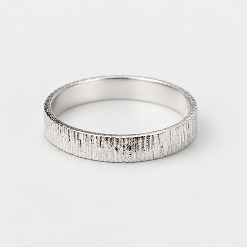 925 Sterling Silver Line Textured Ring