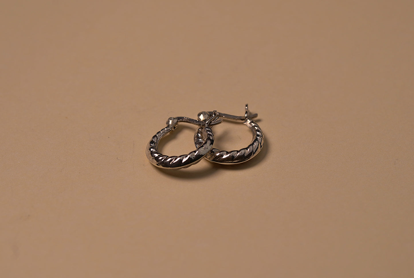925 Sterling Silver Mini Textured Huggie Hoop Earrings