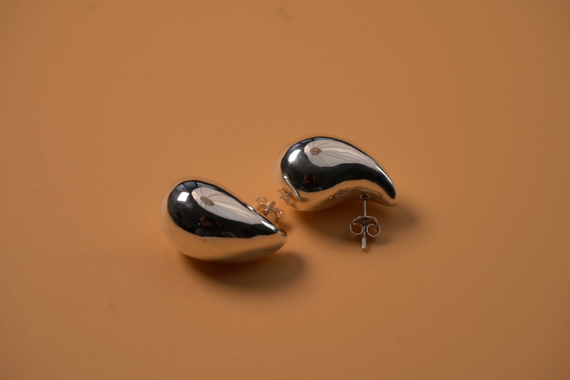 925 Sterling Silver Modern Chunky Tear Drop Earrings