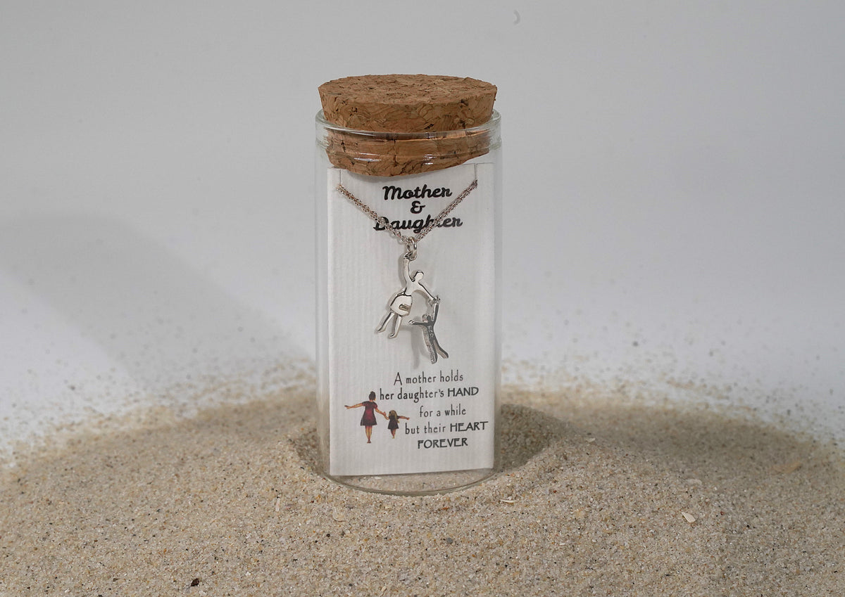 Sterling Silver Mother Daughter Necklace