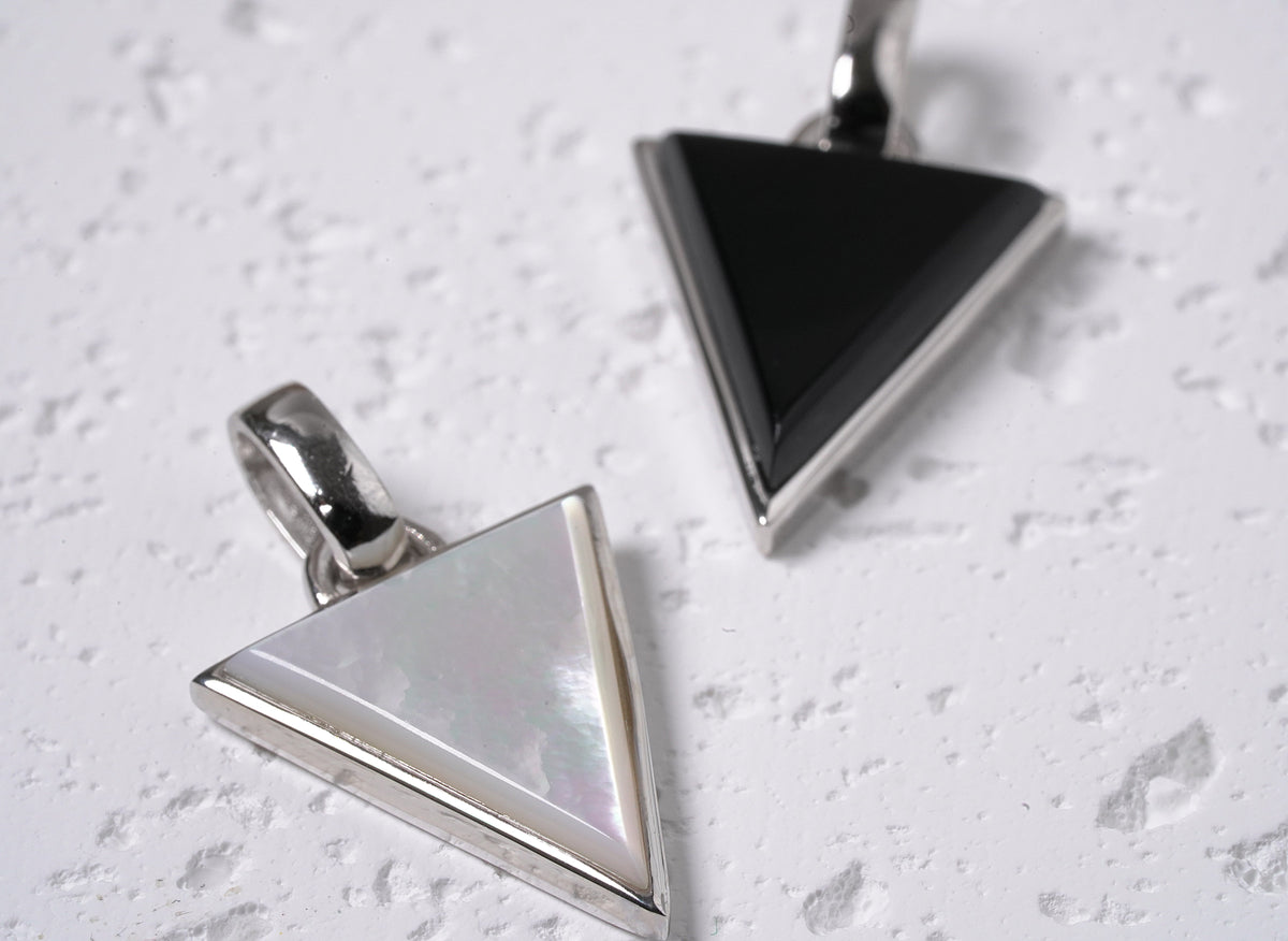 925 Sterling Silver Mother of Pearl Triangle Pendant