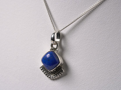 925 Sterling Silver Natural Lapis Stone Pendant