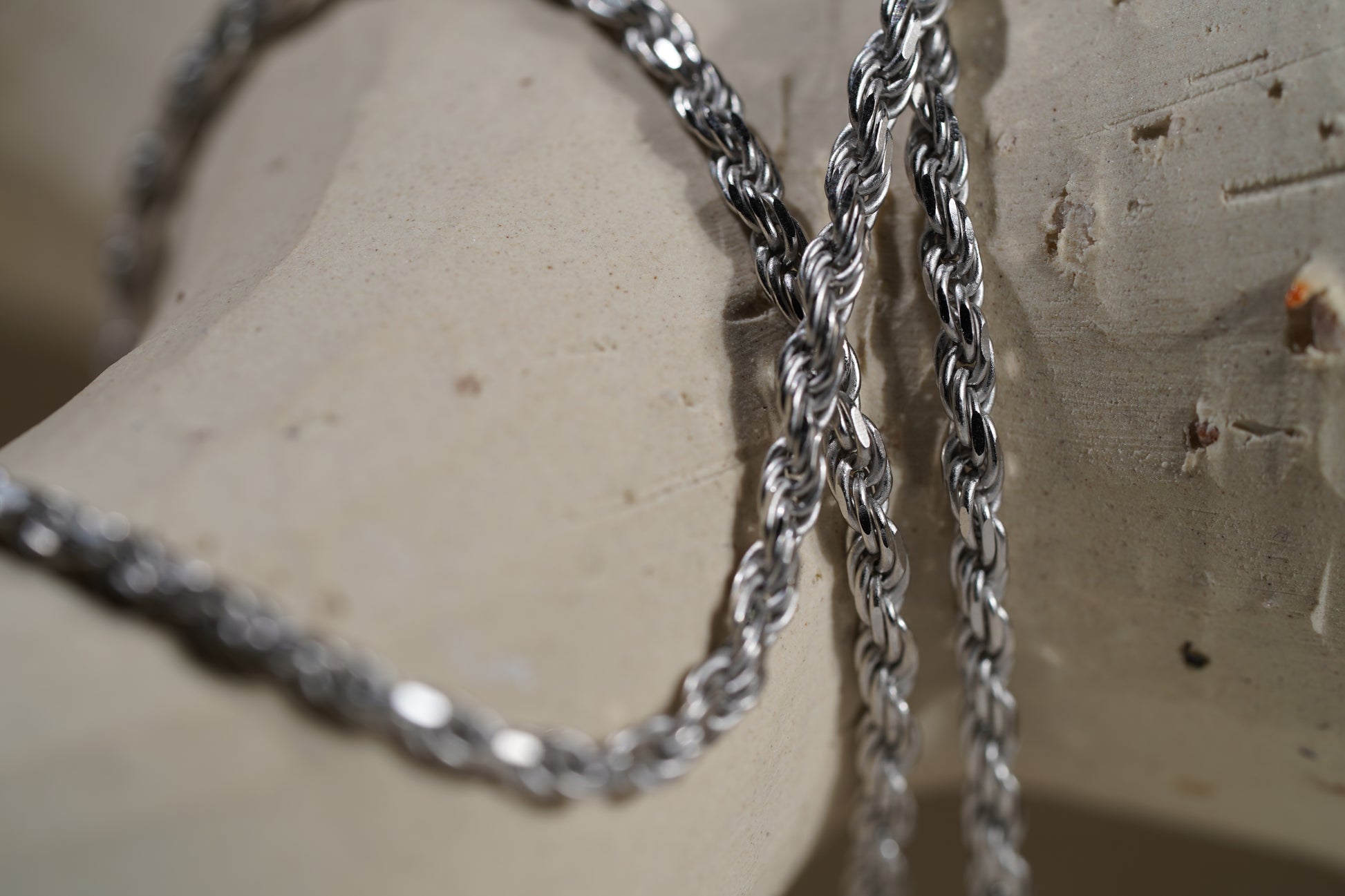 925 Sterling Silver Necklace – Braided Rope Chain (22 Inch)