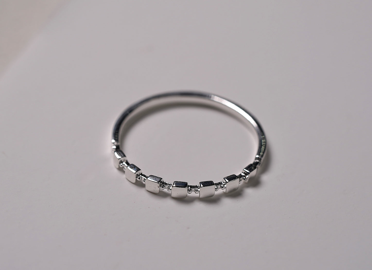 925 Sterling Silver Petite Stacking Ring with Square Detailing