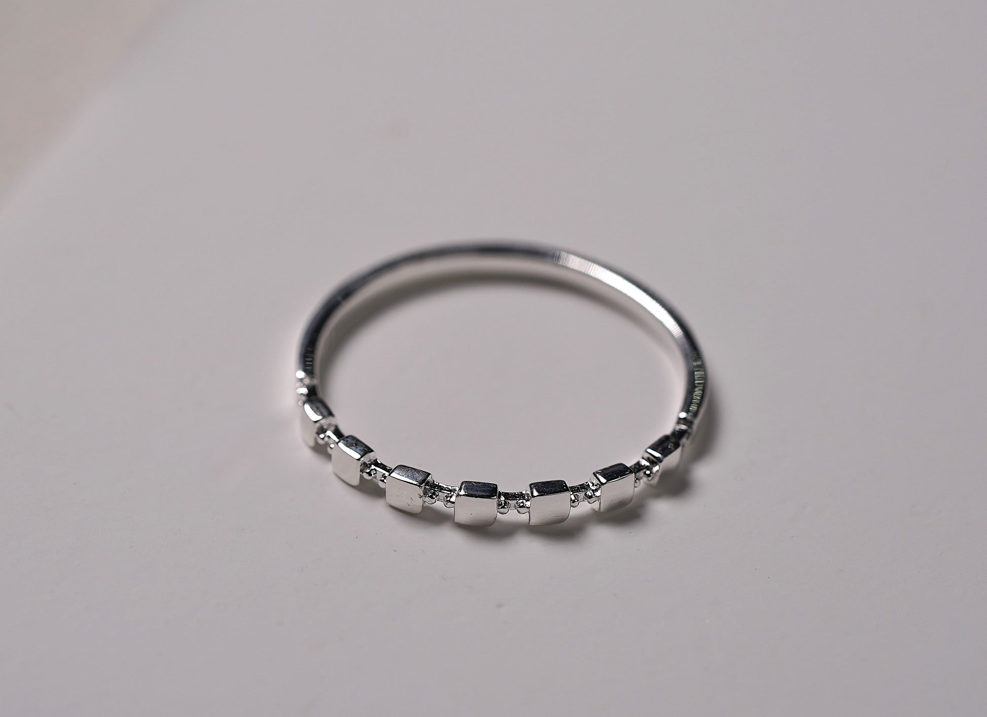 925 Sterling Silver Petite Stacking Ring with Square Detailing