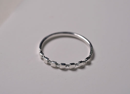 925 Sterling Silver Petite Stacking Ring with Square Detailing