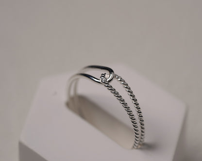 925 Sterling Silver Twisted and Wire Ring