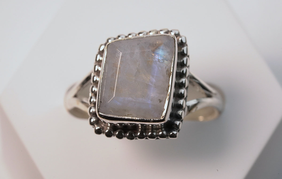 925 Sterling Silver and Moonstone Ring
