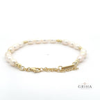 Bracelet with fresh water pearl and gold plated silver