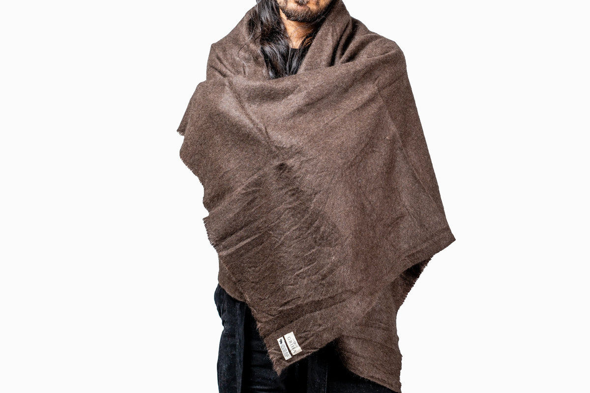 Chocolate Shawl Yak Wool GRIHA
