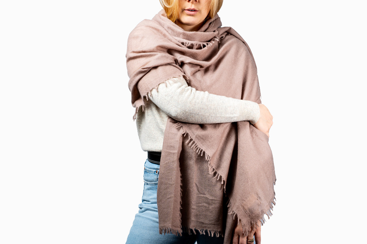 Soft Brown Cashmere Shawl GRIHA