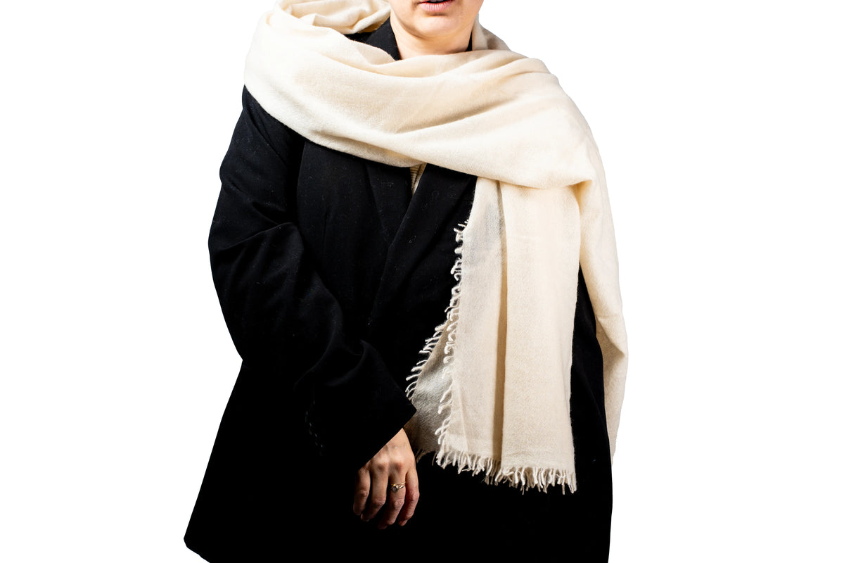 White Cashmere Shawl GRIHA