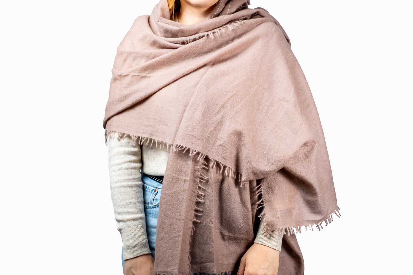 Cashmere Shawl Soft Brown GRIHA