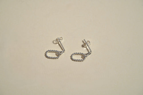 Simple Silver Drop Chain Earring - Griha Threads & Treasure