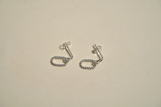 Simple Silver Drop Chain Earring - Griha Threads & Treasure