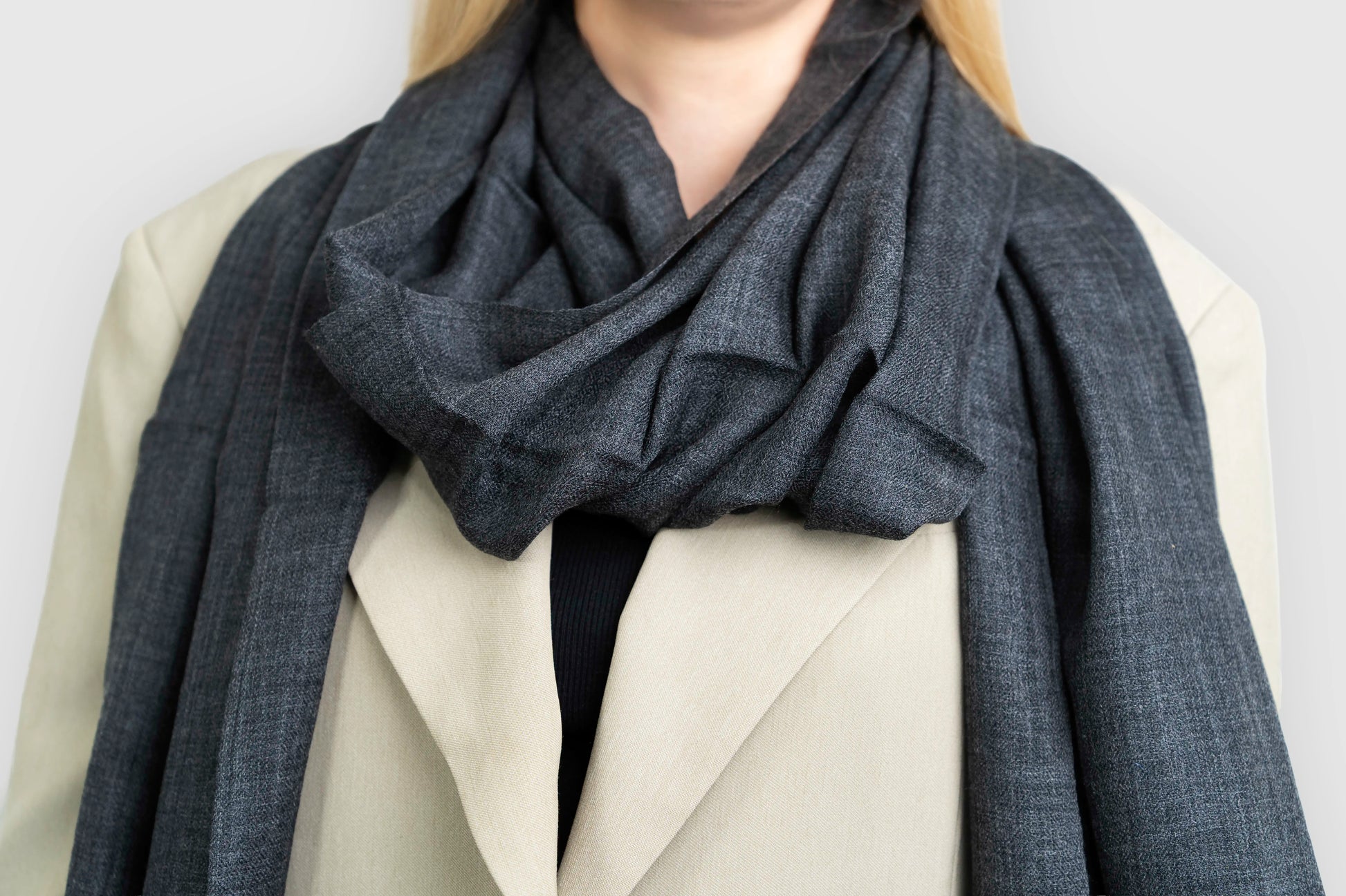 charcoal pashmina light scarf wrap