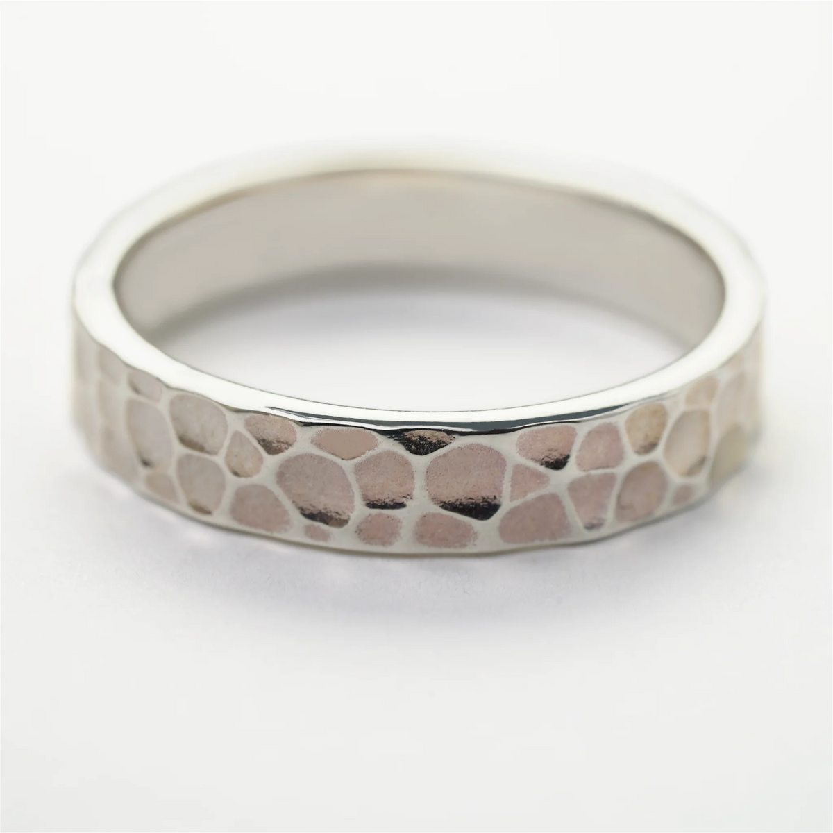 Classic Hammered Sterling Silver Band Ring