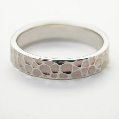 Classic Hammered Sterling Silver Band Ring