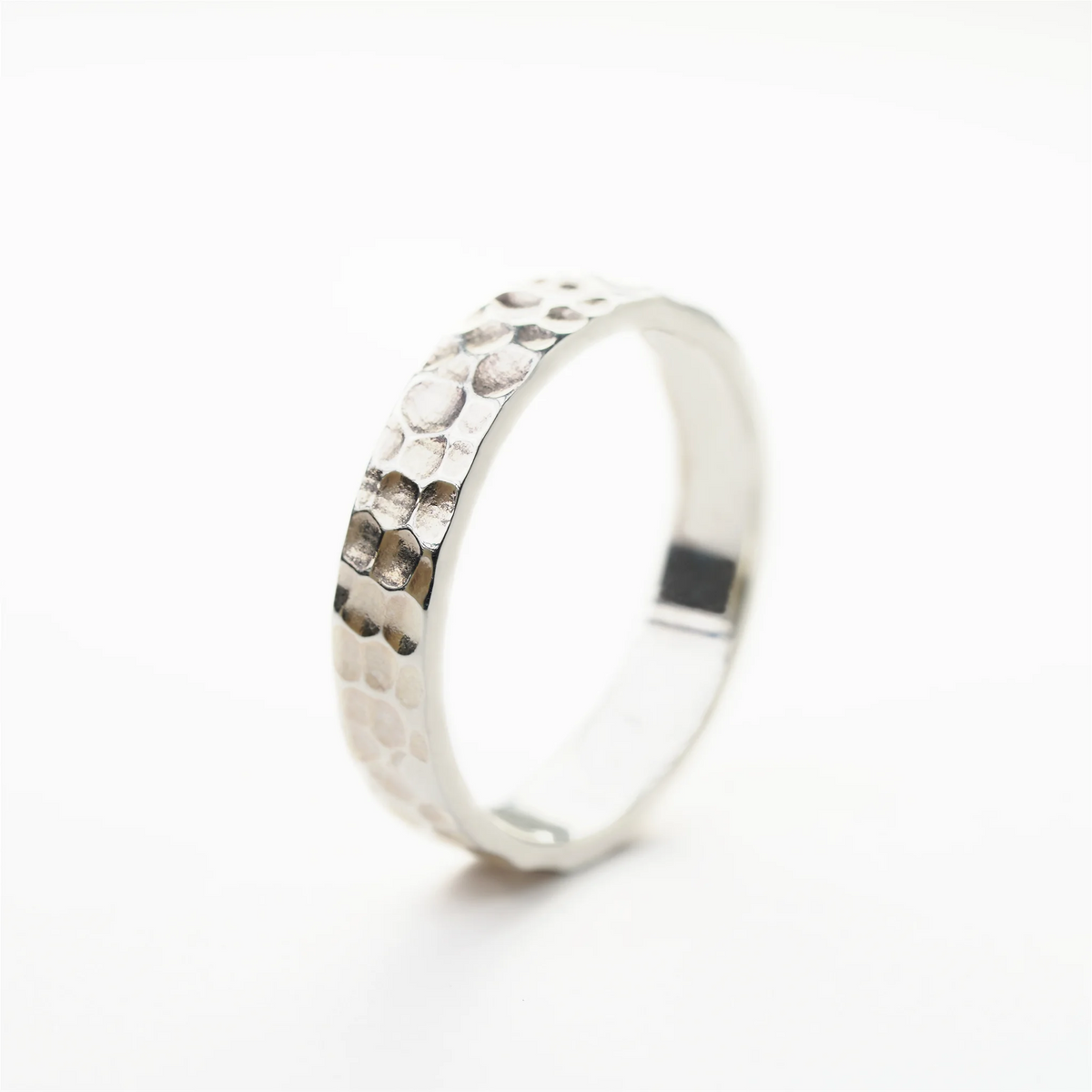 Classic Hammered Sterling Silver Band Ring