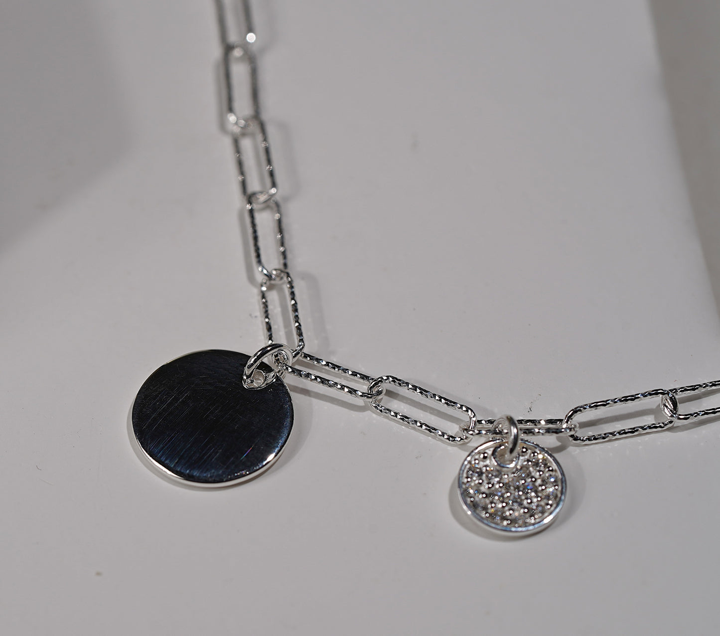 Close up Sterling Silver Chain Necklace