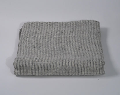 Cream and Grey Stripe Sheep Wool Shawl