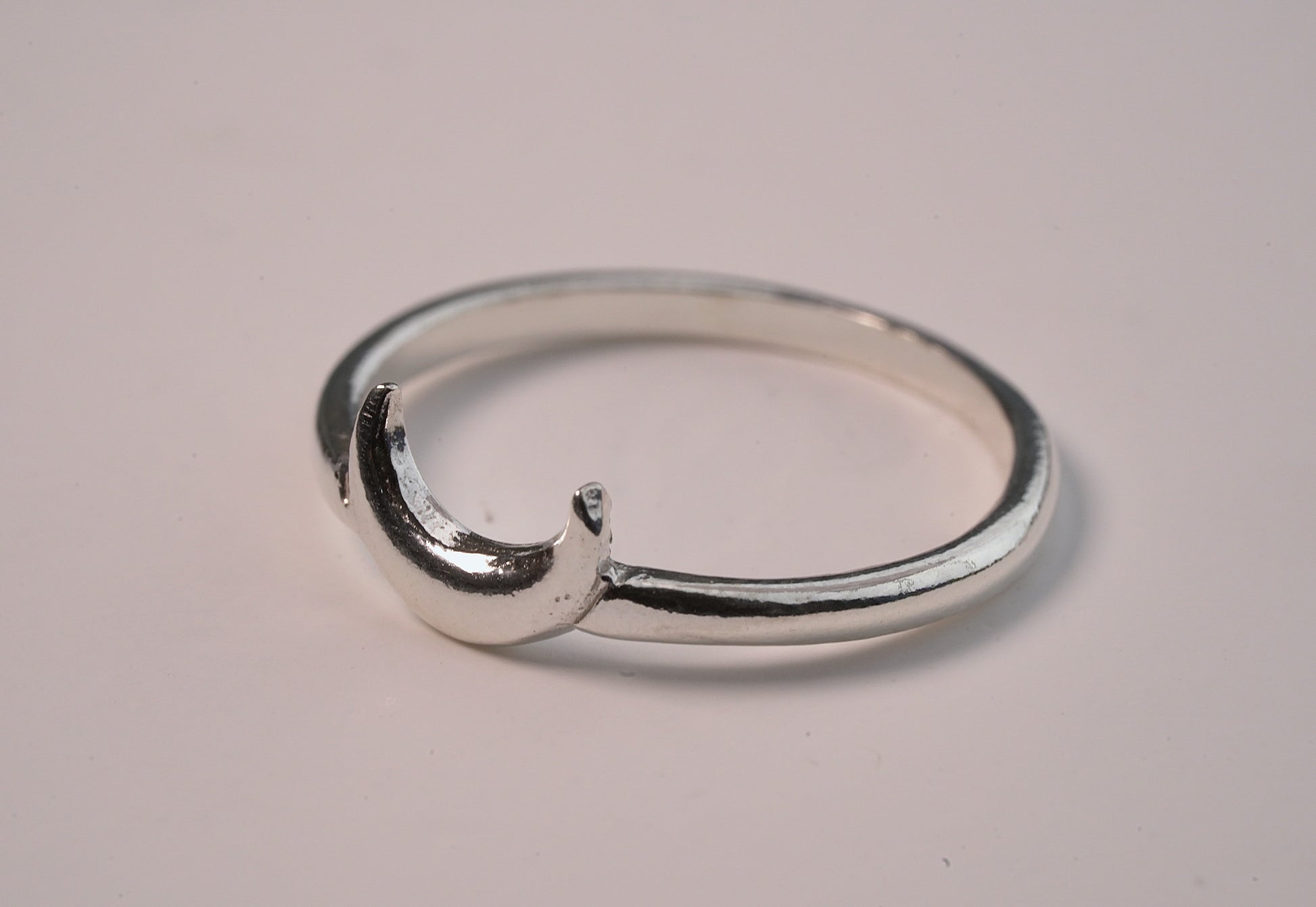 Crescent Moon Ring  925 Sterling Silver