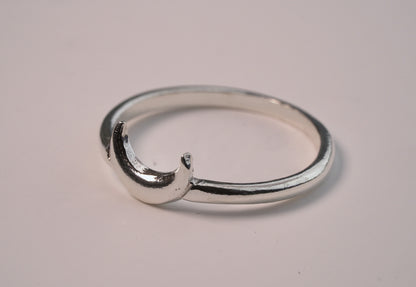 Crescent Moon Ring  925 Sterling Silver
