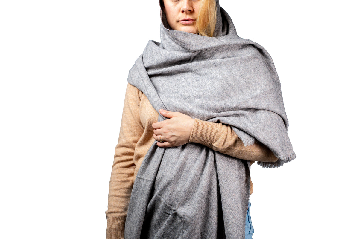Stone 100% Yak Wool Shawl – Luxury, Soft & Warm
