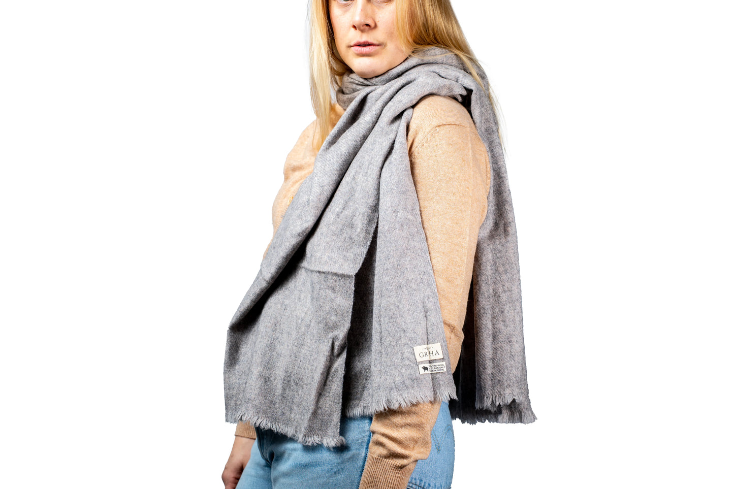 Stone 100% Yak Wool Shawl – Luxury, Soft & Warm