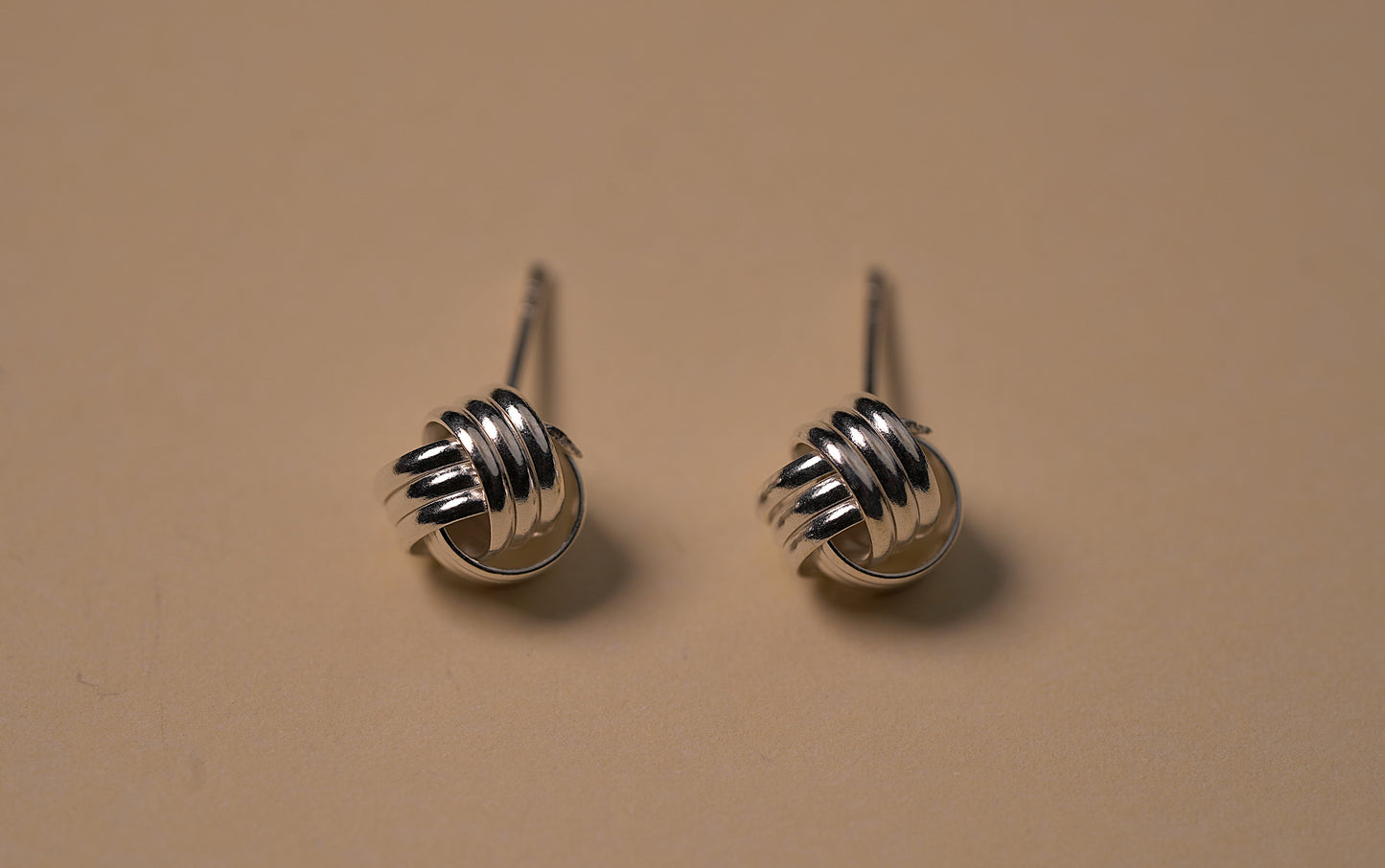 Silver Knot Stud Earrings - Griha Threads & Treasure