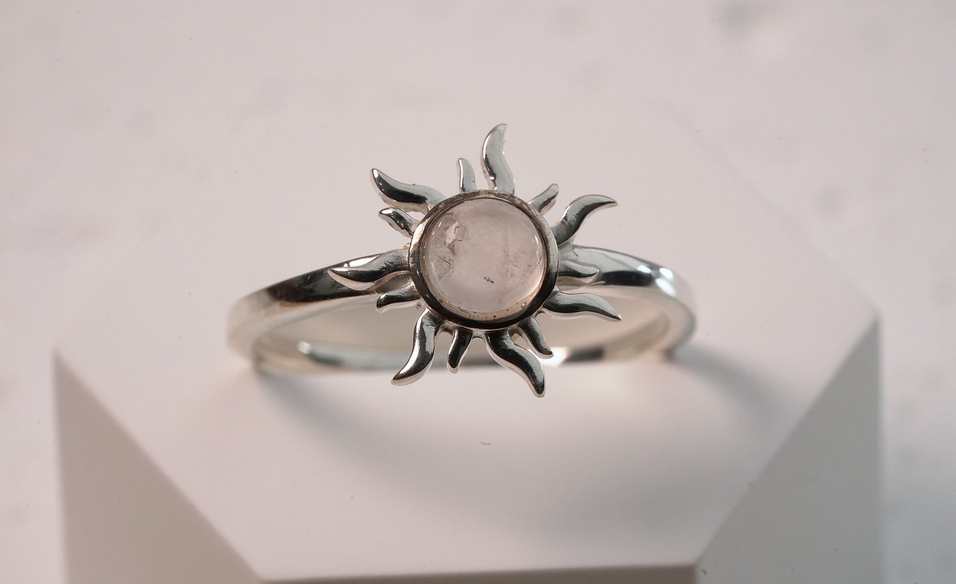 Sunlight Rose Quartz Ring - Griha Threads & Treasure