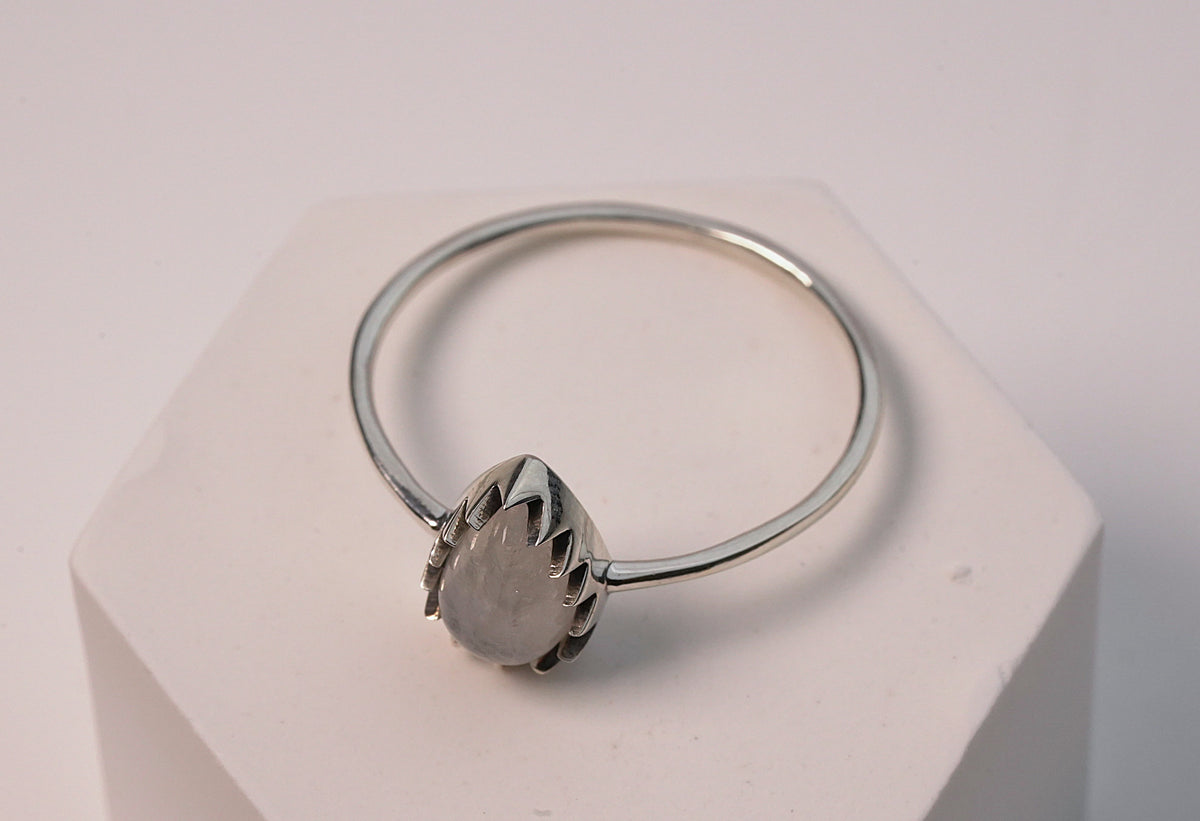 Tear Shaped Moonstone Ring - Griha Threads & Treasure