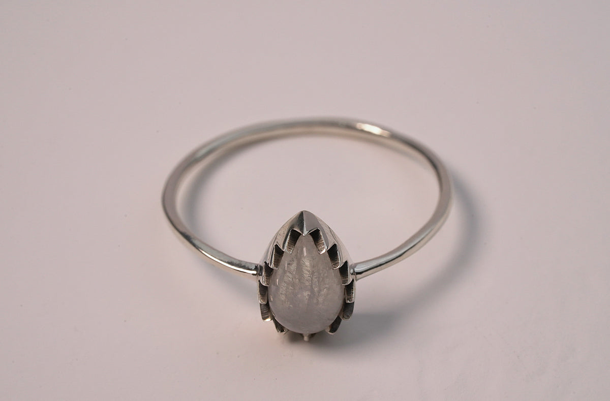 Tear Shaped Moonstone Ring - Griha Threads & Treasure