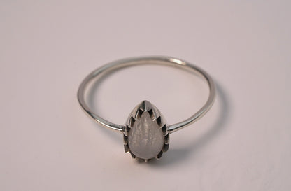 Tear Shaped Moonstone Ring - Griha Threads & Treasure