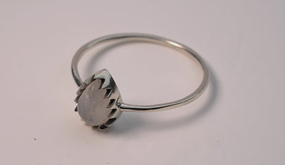 Tear Shaped Moonstone Ring - Griha Threads & Treasure