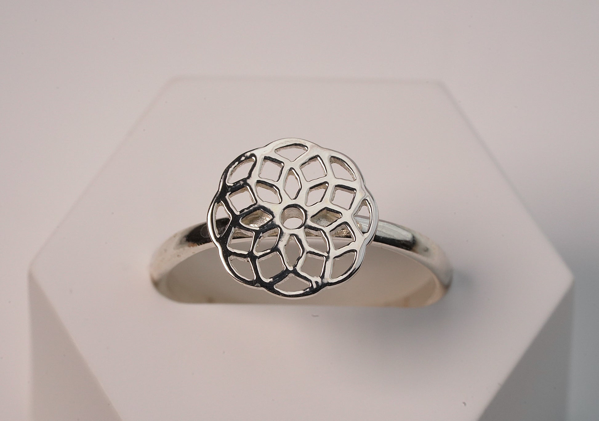 Silver Round Mandala Ring - Griha Threads & Treasure