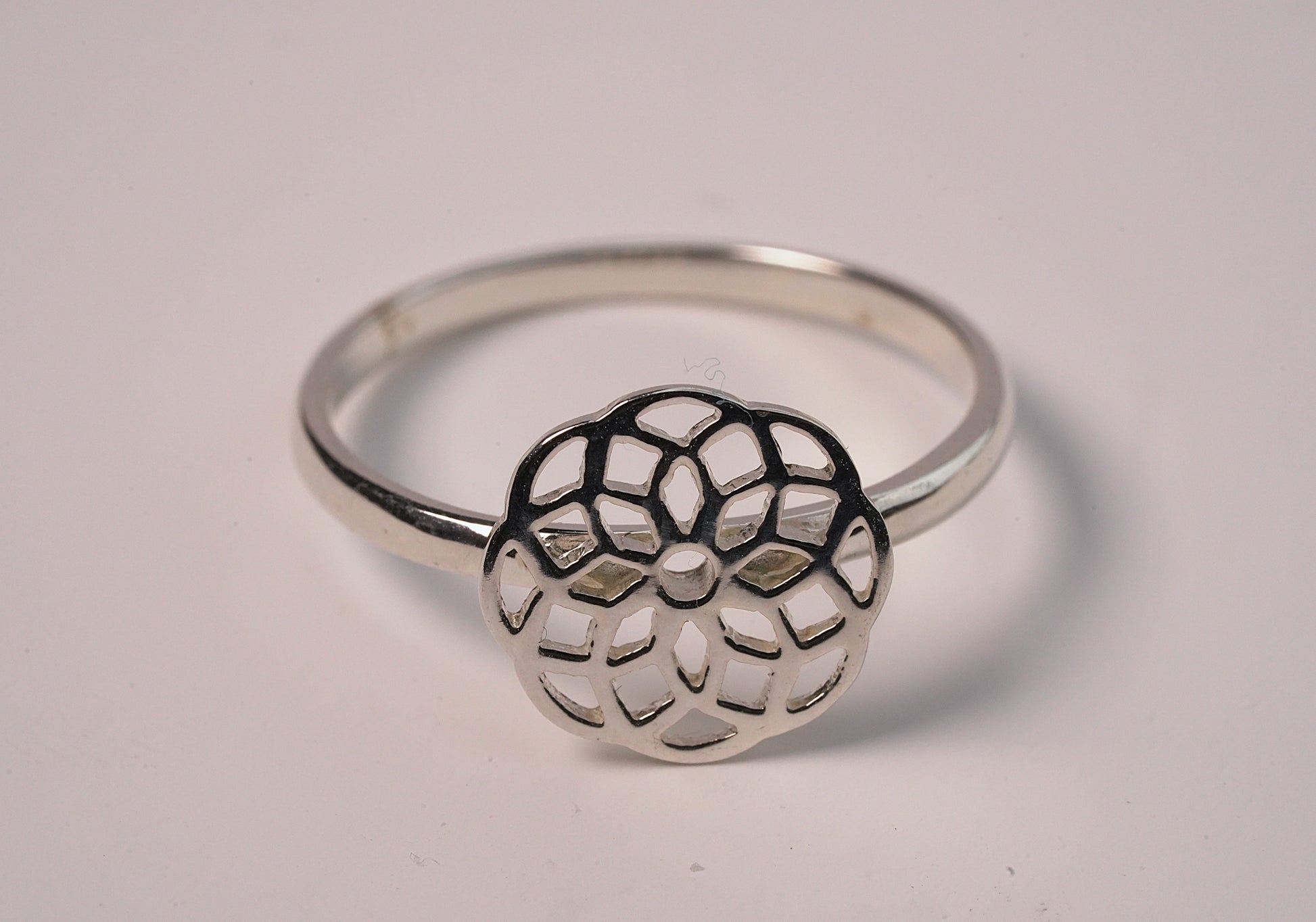 Silver Round Mandala Ring - Griha Threads & Treasure