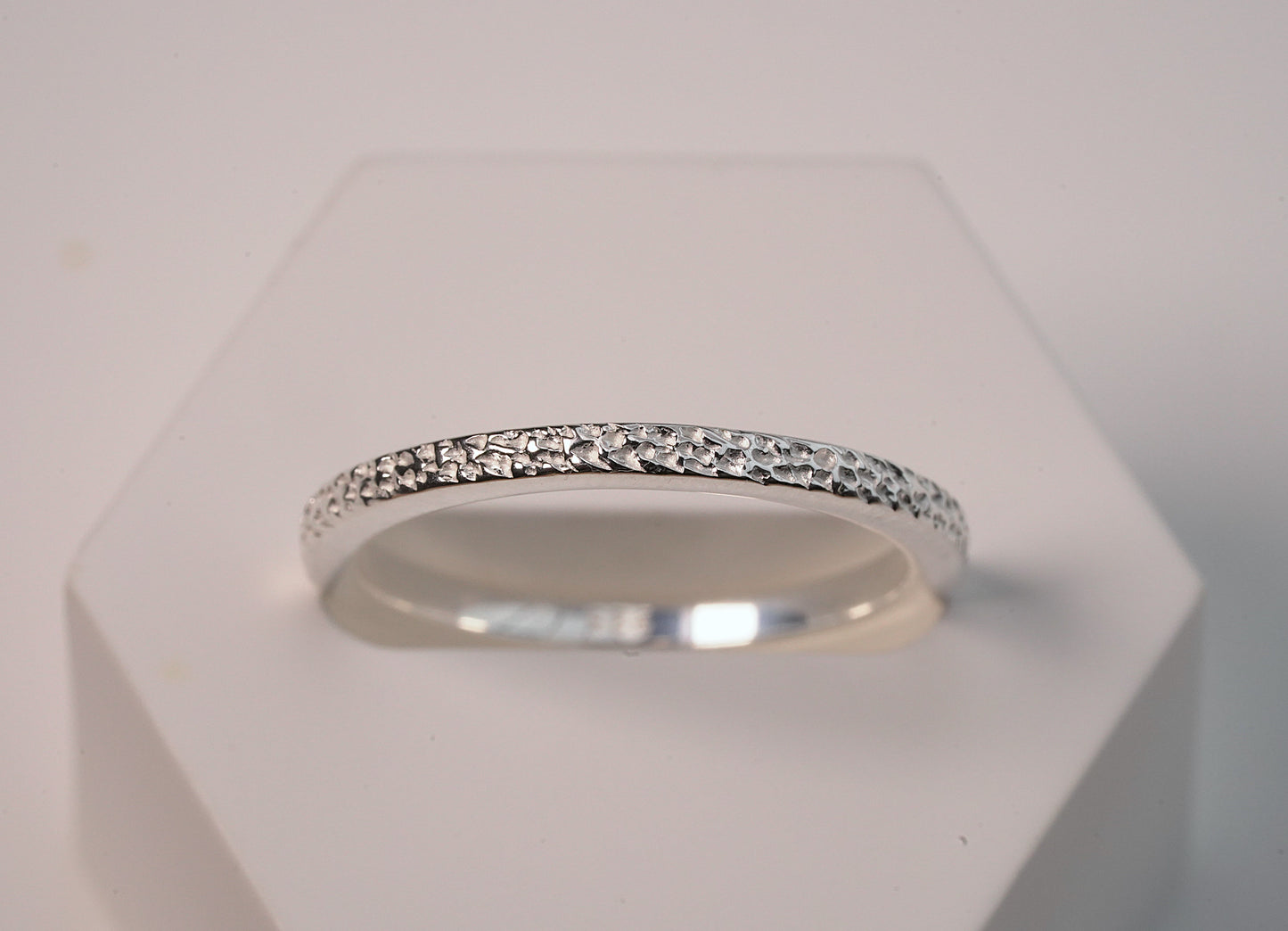 Textured Silver Stackable Ring - Griha Threads & Treasure