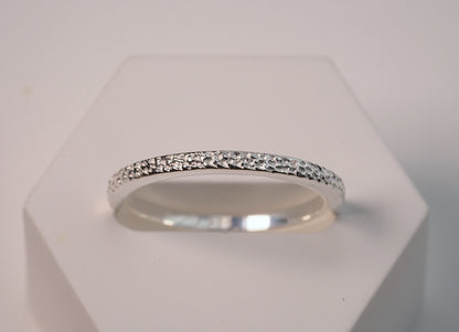 Textured Silver Stackable Ring - Griha Threads & Treasure