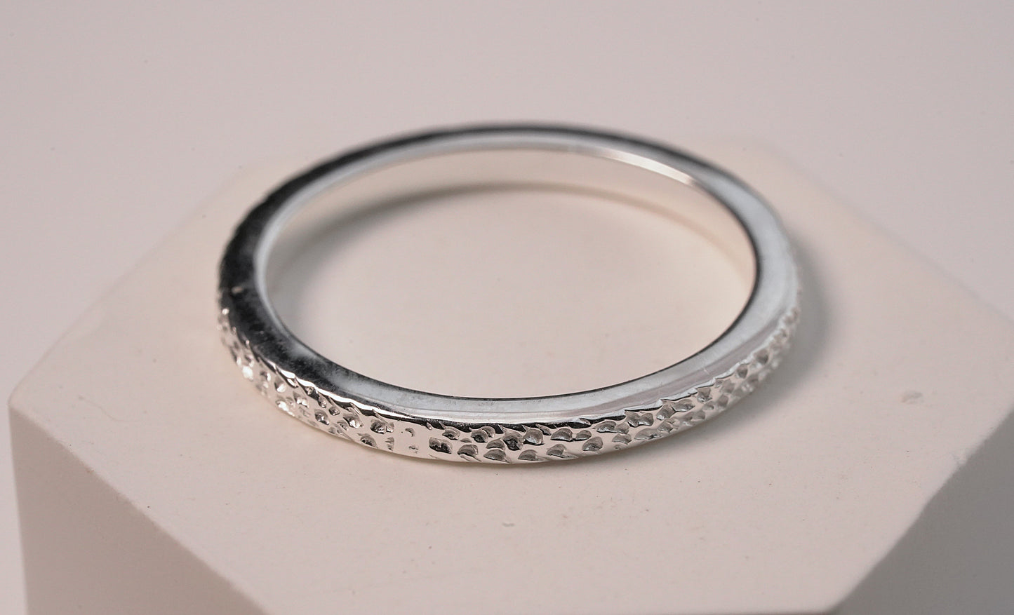 Textured Silver Stackable Ring - Griha Threads & Treasure