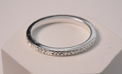 Textured Silver Stackable Ring - Griha Threads & Treasure