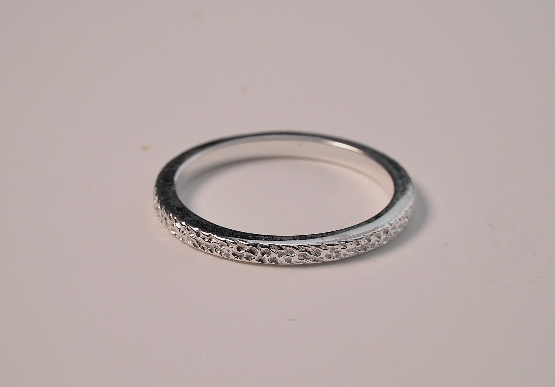Textured Silver Stackable Ring - Griha Threads & Treasure